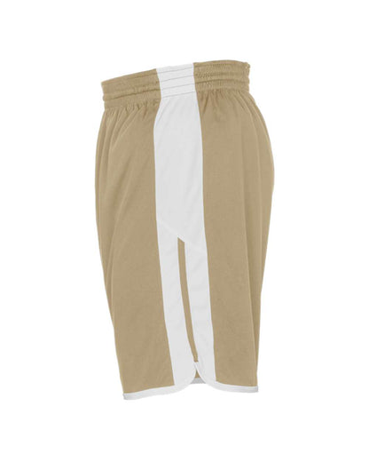 Alleson Athletic Youth Crossover Reversible Shorts 590PSPY #color_Vegas Gold/ White