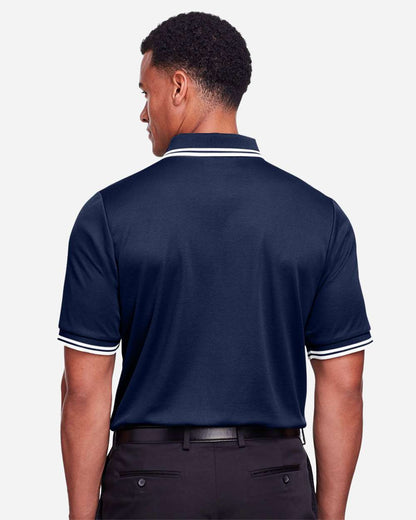 Devon & Jones Men's CrownLux Performance® Plaited Tipped Polo DG20C #colormdl_Navy/ White