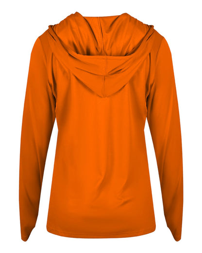 Badger Women's B-Core Long Sleeve Hooded T-Shirt 4165 #color_Burnt Orange