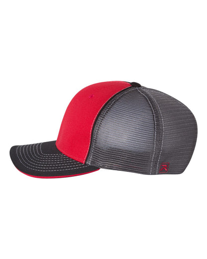 Richardson Pulse Sportmesh R-Flex Cap 172 #color_Red/ Charcoal/ Black Tri
