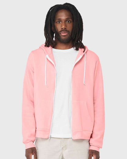 BELLA + CANVAS Sponge Fleece Full-Zip Hoodie 3739 #colormdl_Pink