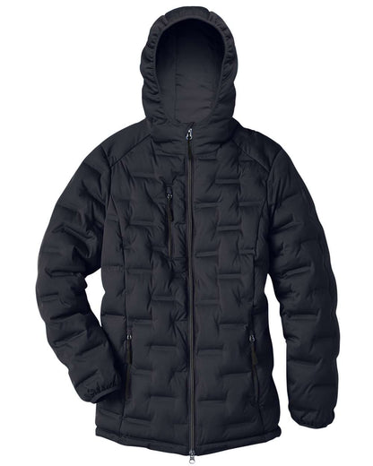 North End Women's Loft Puffer Jacket NE708W #color_Black/ Carbon