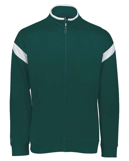 Holloway Youth Limitless Full-Zip Jacket 229679 #color_Dark Green/ White/ Dark Green