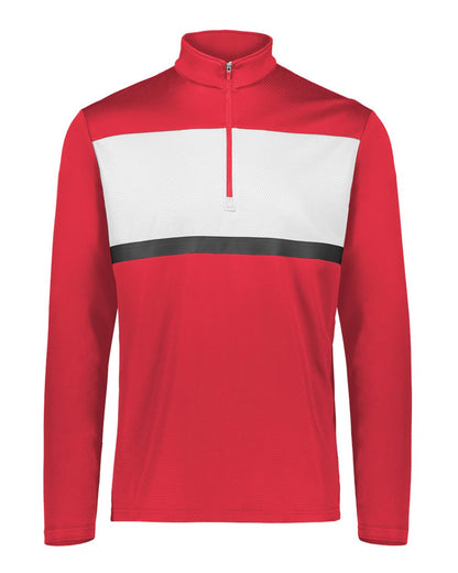 Holloway Men's Dry-Excel™ Prism Bold Quarter-Zip Pullover 222591 #color_Scarlet/ White