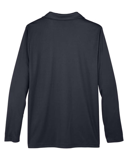 Team 365 Men's Zone Performance Long Sleeve Polo TT51L #color_Black