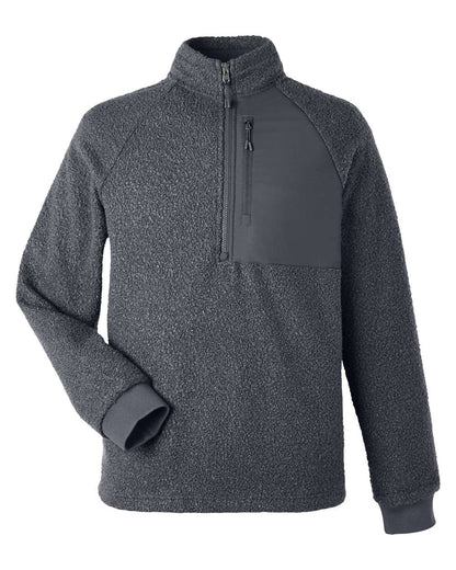 North End Men's Aura Sweater Fleece Quarter-Zip Pullover NE713 #color_Carbon/ Carbon