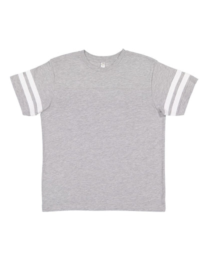 LAT Youth Football Fine Jersey Tee 6137 #color_Vintage Heather/ White