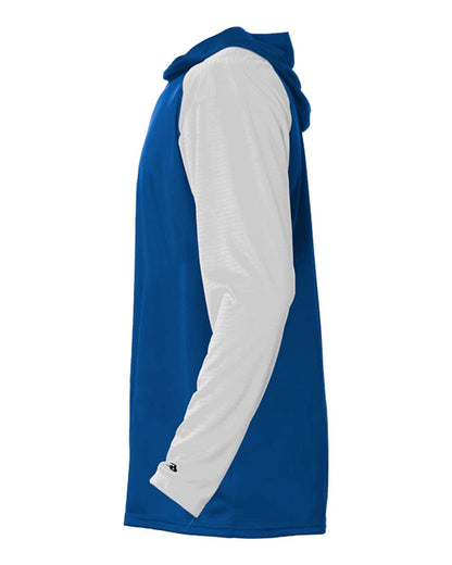 Badger Men's Breakout Hooded Long Sleeve T-Shirt 4235 #color_Royal/ White