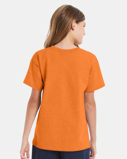 Hanes Essential-T Youth T-Shirt 5480 #colormdl_Tennessee Orange