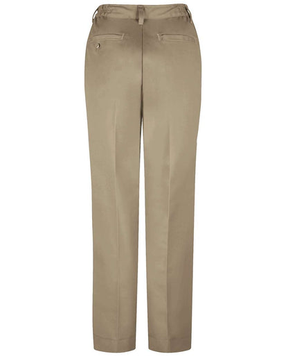 Red Kap Women's Elastic Insert Work Pants PT61 #color_Khaki - Unhemmed