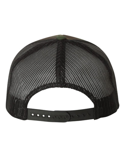 YP Classics Retro Trucker Cap 6606 #color_Green Camo/ Black