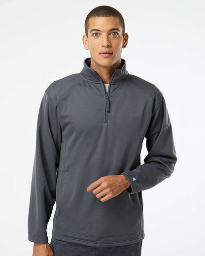 Badger Performance Fleece Quarter-Zip Pullover 1480 #colormdl_Graphite