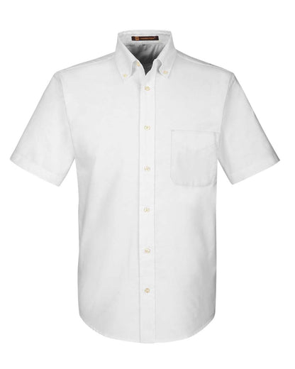 Harriton Men's Oxford Short Sleeve with Stain-Release M600S #color_White