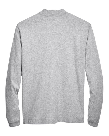 Devon & Jones Unisex Sueded Jersey Mock Neck T-Shirt D420 #color_Grey Heather