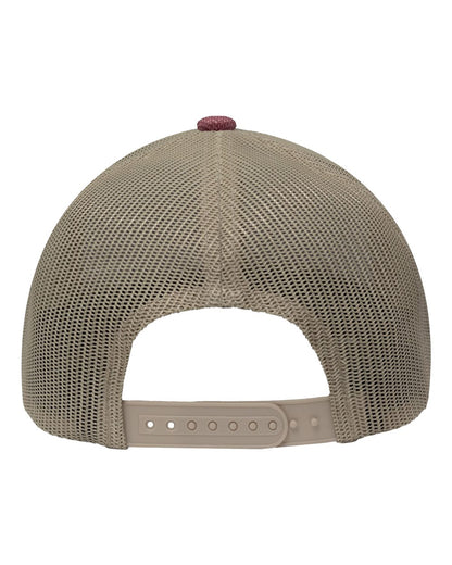Sportsman Modern Six-Panel Trucker Fit Cap SP1650 #color_X Hatch Red/ Khaki