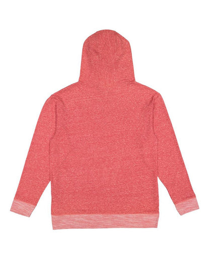 LAT Unisex Harborside Mélange French Terry Hoodie Sweatshirt 6779 #color_Red Melange