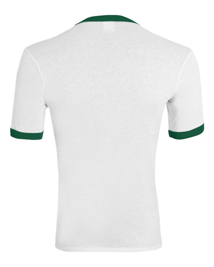 Augusta Sportswear 50/50 Ringer T-Shirt 710 #color_White/ Dark Green