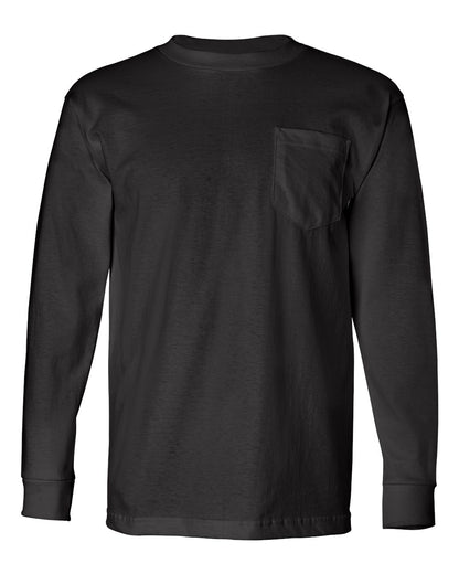 Bayside USA-Made Long Sleeve Pocket T-Shirt 8100 #color_Black