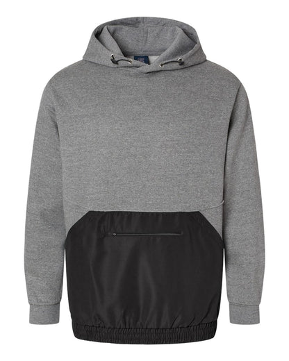 MV Sport Unisex Mixed Media Hooded Sweatshirt 23112 #color_Graphite/ Black
