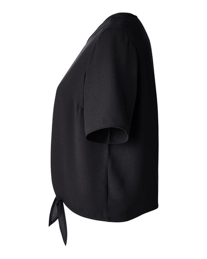Devon & Jones Women's Perfect Fit™ Tie Front Blouse DP617W #color_Black