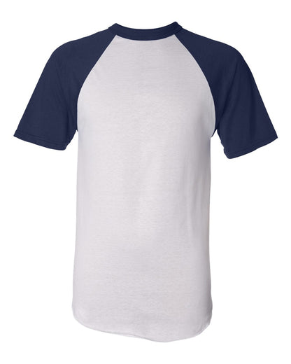 Augusta Sportswear Short Sleeve Baseball Jersey 423 #color_White/ Navy