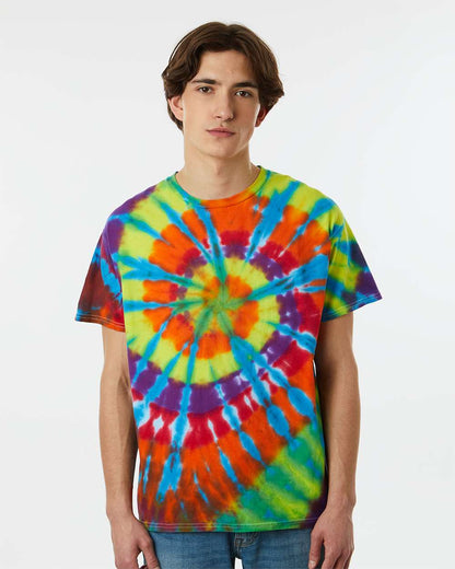 Dyenomite Rainbow Cut-Spiral Tie-Dyed T-Shirt 200TD #colormdl_Champ