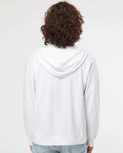 Independent Trading Co. Icon Lightweight Loopback Terry Full-Zip Hooded Sweatshirt SS1000Z #colormdl_White