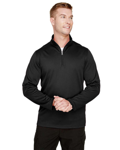 Harriton Men's Advantage Snag Protection Plus Quarter-Zip Pullover M748 #colormdl_Black