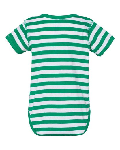 Rabbit Skins Infant Baby Rib Bodysuit 4400 #color_Kelly/ White Stripe