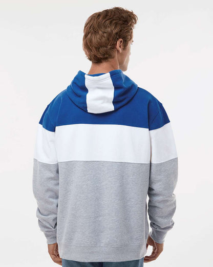 J. America Men's Varsity Fleece Colorblocked Hooded Sweatshirt 8644 #colormdl_Royal/ Oxford