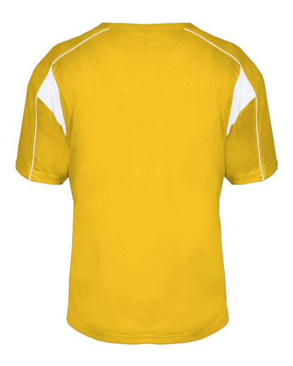 Alleson Athletic Men's B-Core Pro Placket Jersey 7937 #color_Gold/ White