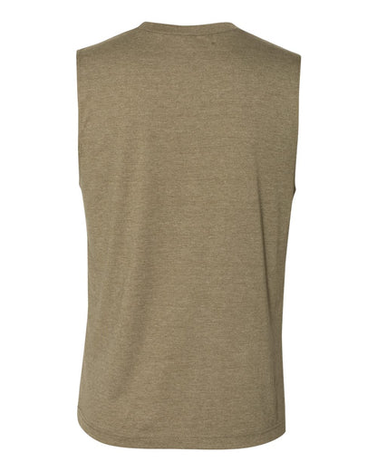 BELLA + CANVAS Jersey Muscle Tank 3483 #color_Heather Olive