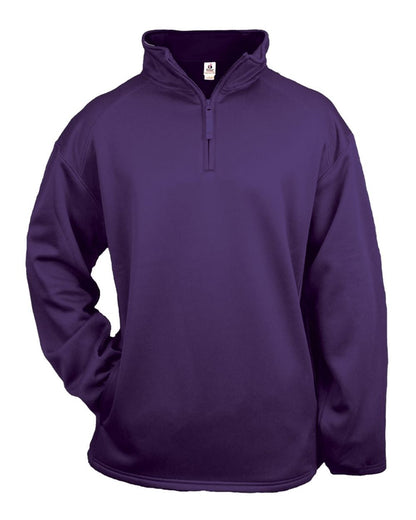 Badger Performance Fleece Quarter-Zip Pullover 1480 #color_Purple