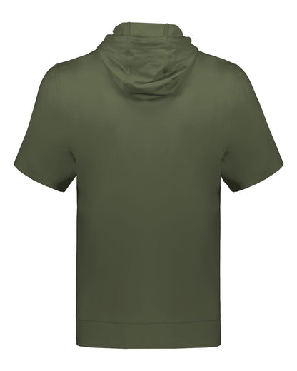 Holloway Youth Eco Revive™ Ventura Soft Knit Short Sleeve Hooded Sweatshirt 222605 #color_Olive
