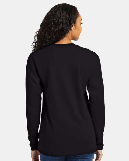Hanes Unisex Perfect-T Long Sleeve T-Shirt 498L #colormdl_Black