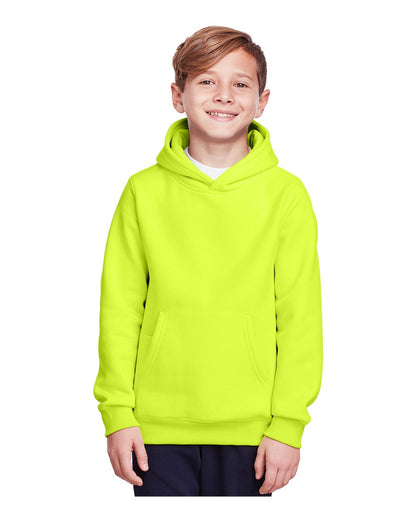 Team 365 Youth Zone HydroSport™ Heavyweight Hooded Sweatshirt TT96Y #colormdl_Safety Yellow