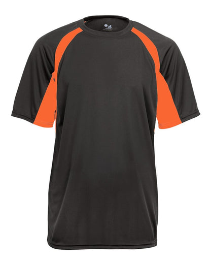 Badger B-Core Hook T-Shirt 4144 #color_Graphite/ Safety Orange