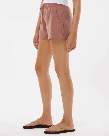 Independent Trading Co. Women’s Lightweight California Wave Wash Fleece Shorts PRM20SRT #colormdl_Dusty Rose