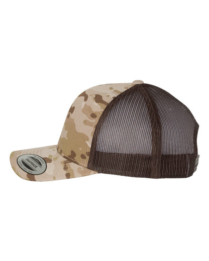 YP Classics Retro Trucker Cap 6606 #color_Multicam Arid/ Brown