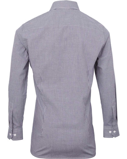 Artisan Collection by Reprime Men's Microcheck Gingham Cotton Shirt RP220 #color_Navy/ White