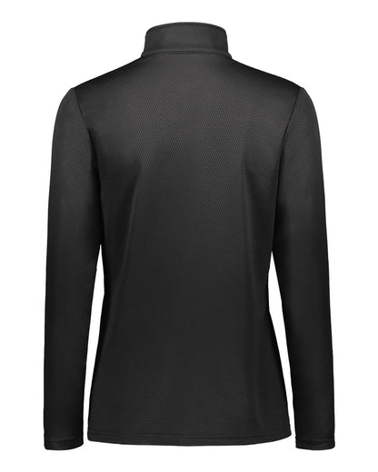 Holloway Women's Prism Bold Quarter-Zip Pullover 222791 #color_Black/ Orange