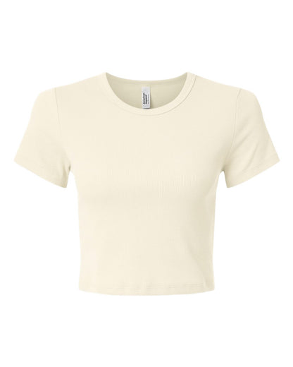 American Apparel Women's Baby Rib Cropped Tee BR210 #color_Bone