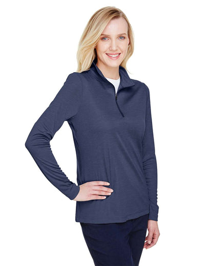 Team 365 Women's Zone Sonic Heather Performance Quarter-Zip Pullover TT31HW #colormdl_Sport Dark Navy Heather