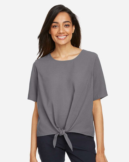Devon & Jones Women's Perfect Fit™ Tie Front Blouse DP617W #colormdl_Graphite