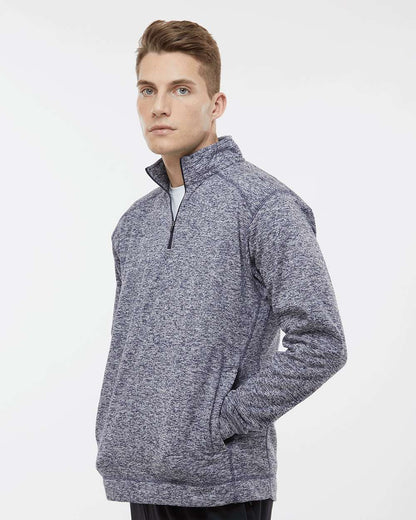 J. America Men's Cosmic Fleece Quarter-Zip Sweatshirt 8614 #colormdl_Navy Fleck