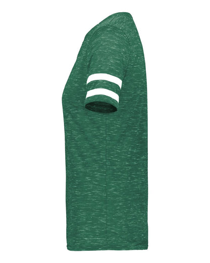 Holloway Women's Eco Revive™ Monterey V-Neck T-Shirt 223245 #color_Dark Green Heather/ White