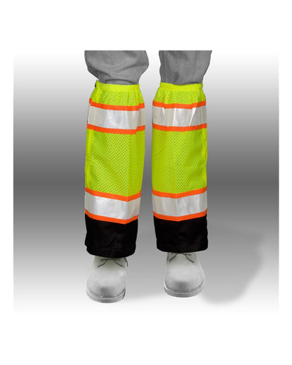 Kishigo Men's Premium Black Series® Mesh Gaiters 3932-3933 #color_Lime