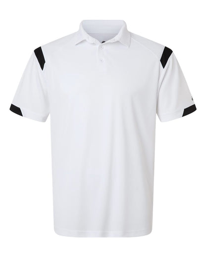 Badger Men's On the Rise Polo 3350 #color_White/ Black