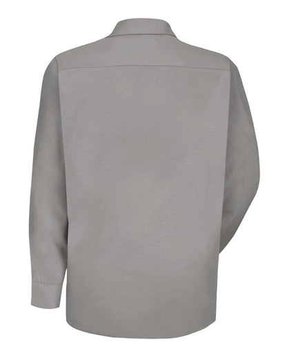 Red Kap Men's Tall Specialized Pocketless Long Sleeve Work Shirt SP16T #color_Light Grey