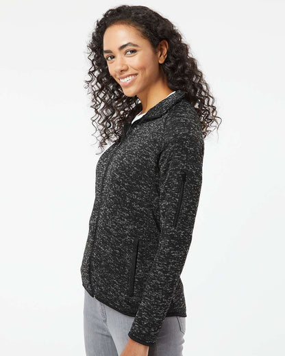 Burnside Women's Sweater Knit Jacket 5901 #colormdl_Heather Black